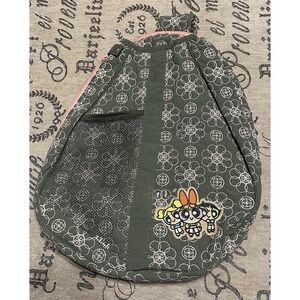 Oak and Reed Quilted Green and Pink Tennis Backpack with Powerpuff Girls Patch!